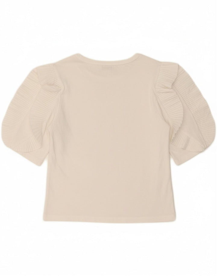 ZARA Womens Crop Blouse Top UK 10 Small White Vintage Zara and Second-Hand Zara from Messina Hembry 