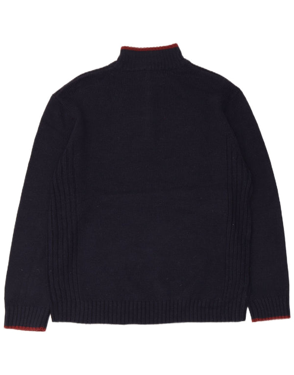Męski sweter Pierre Cardin z zamkiem błyskawicznym, duży, granatowy, akrylowy