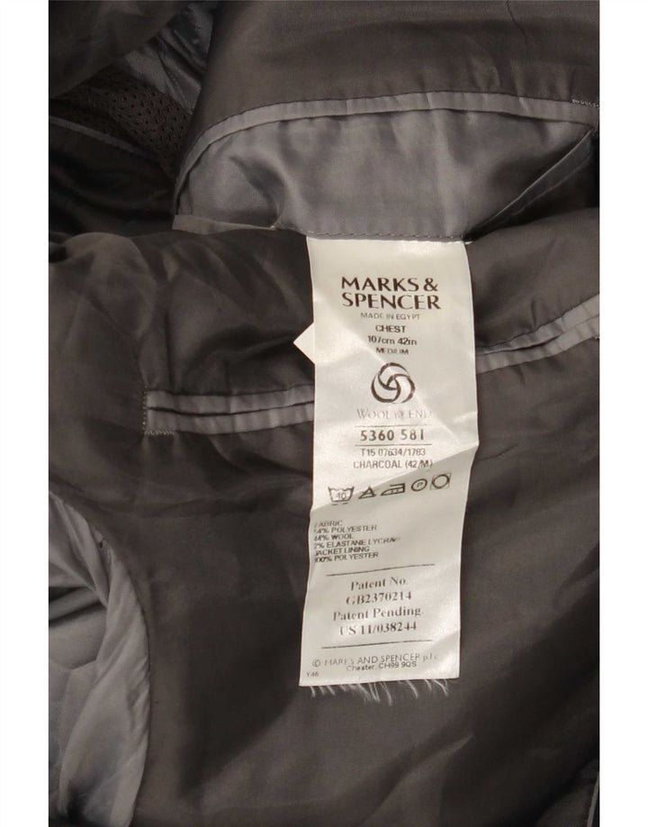 Marks & Spencer Męska marynarka zapinana na 3 guziki UK 42, duża, szara, poliester