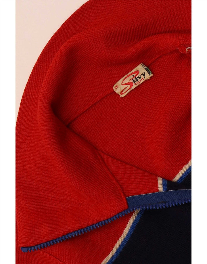 Sweter damski Silvy IT 46, duży, granatowy, z blokami kolorów