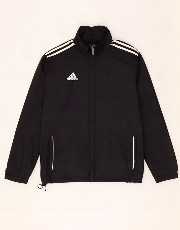 Adidas Męska kurtka dresowa z kapturem UK 40/42 Średnia czarna poliester