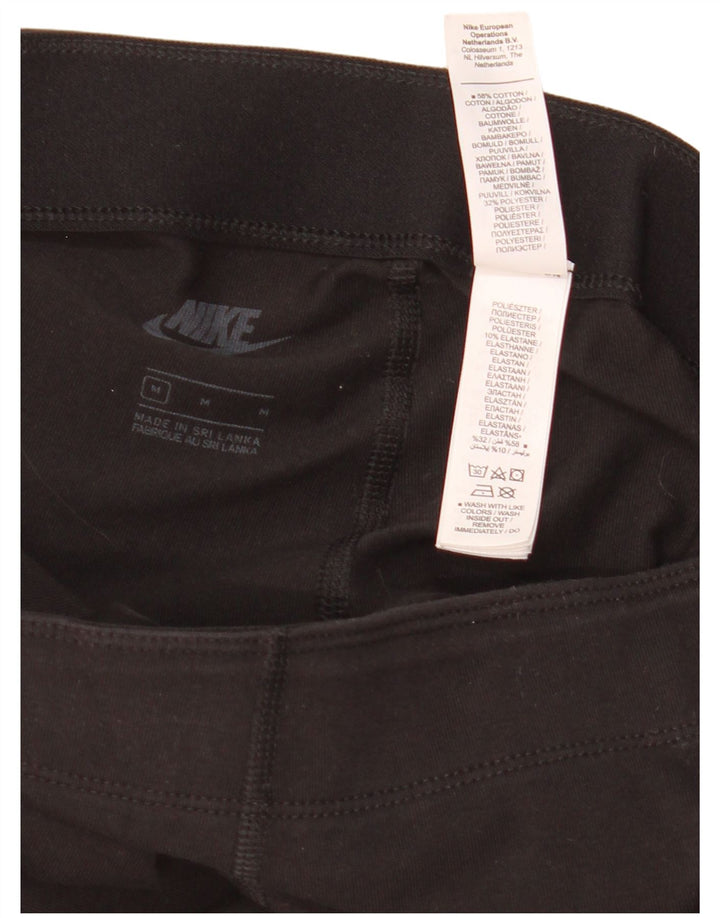 Damskie legginsy Nike Graphic UK 12, średnie czarne, bawełniane