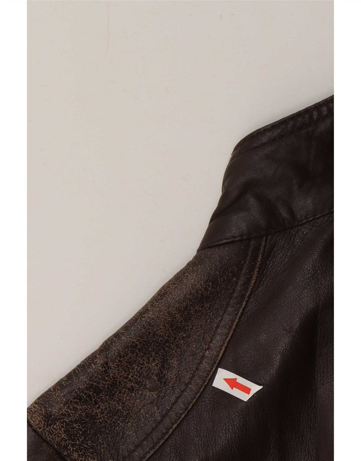 Chyston Damska skórzana kurtka użytkowa UK 12 Medium Brown