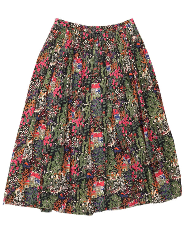 VINTAGE Womens Pleated Skirt W26 Small Multicoloured Floral