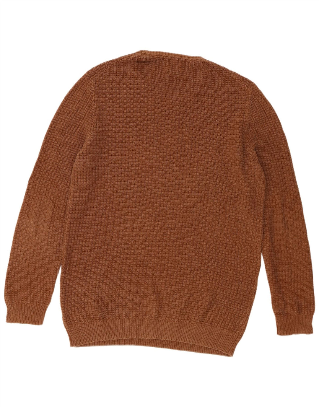 Męski sweter Massimo Dutti z okrągłym dekoltem, duży, brązowy, bawełniany