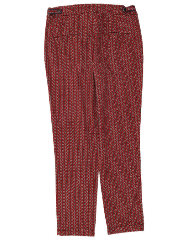 Spodnie damskie Zara Trafaluc Straight Chino Medium W28 L28 Czerwone geometryczne