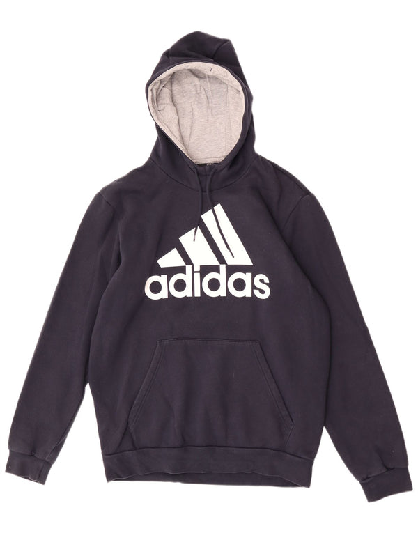 Męska bluza z kapturem Adidas Graphic UK 44/46, duża, granatowa, bawełniana