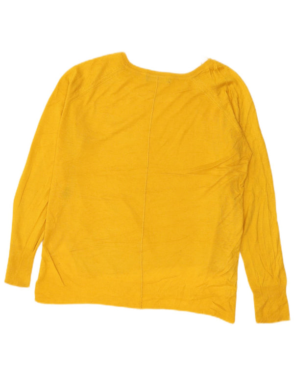 Zara Womens Boat Neck Jumper Sweater UK 14 Medium Yellow