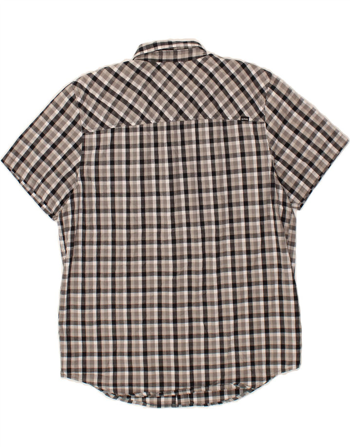 HURLEY Mens Short Sleeve Shirt Large Grey Check Cotton Vintage Hurley and Second-Hand Hurley from Messina Hembry 