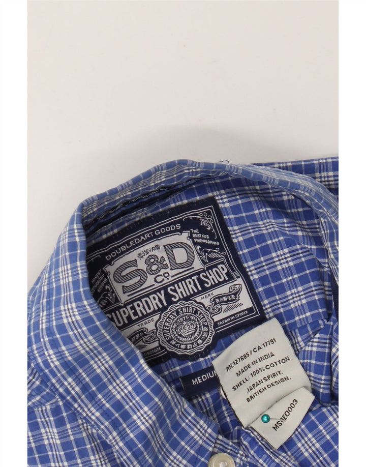 Koszula męska Superdry, bawełniana, w średnią niebieską kratkę