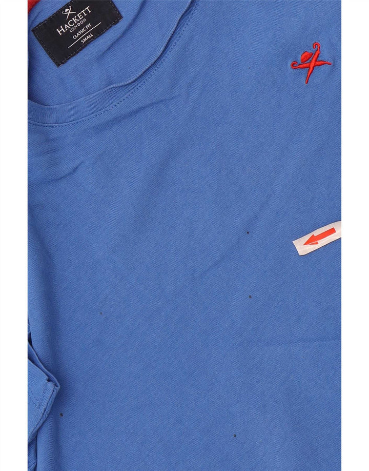 T-shirt męski Hackett o klasycznym kroju, mały, niebieski