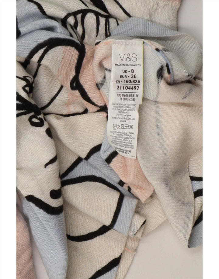 Bluzka damska Marks & Spencer UK 8, mała, niebieska, bawełniana w kwiaty