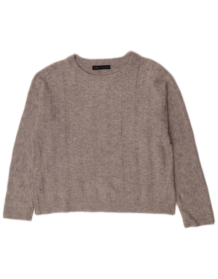 Marks & Spencer Damski sweter oversize z dekoltem w łódkę, UK 10, mały, szary