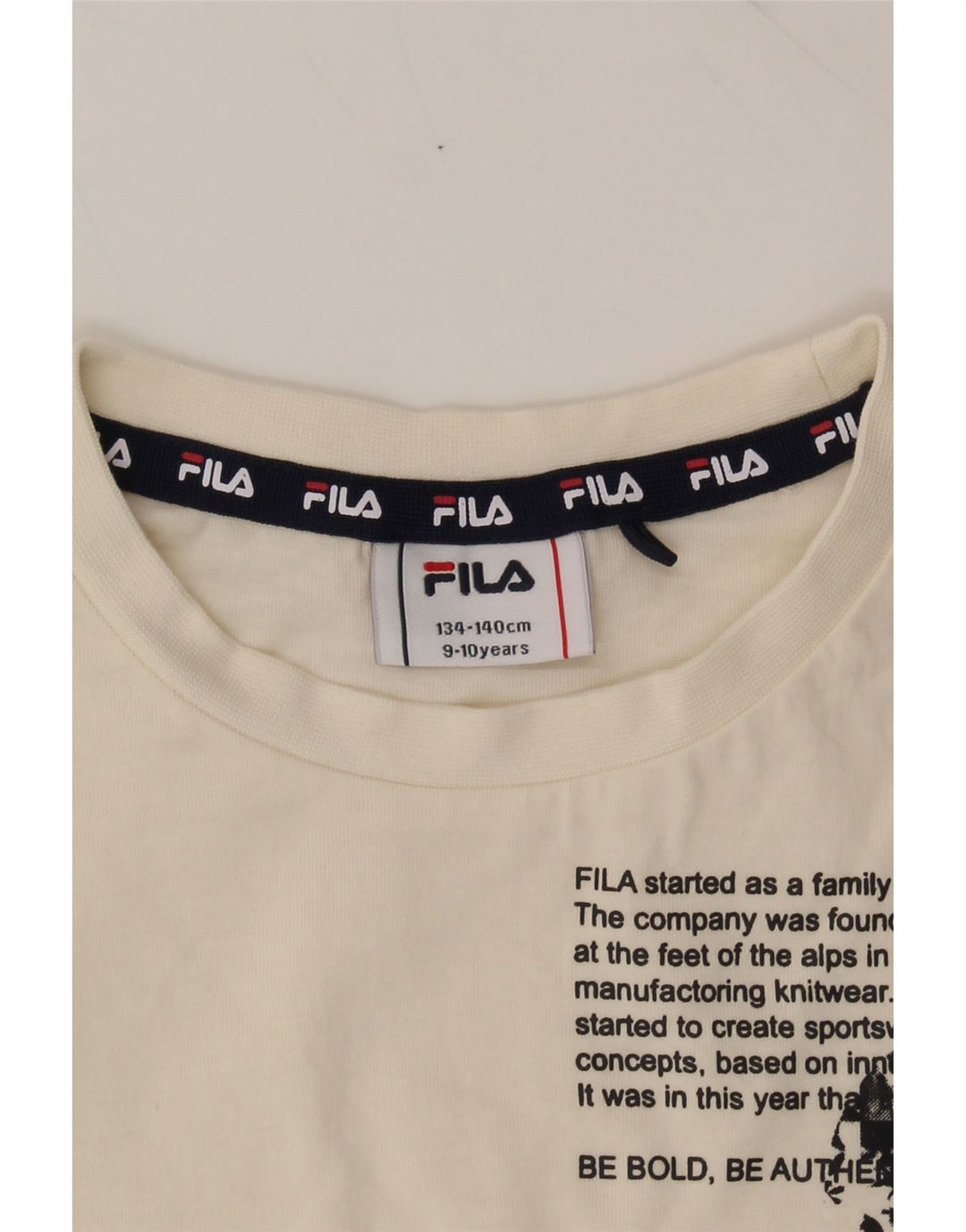 FILA Girls Graphic Blouse Top 9-10 Years White Cotton Vintage Fila and Second-Hand Fila from Messina Hembry 