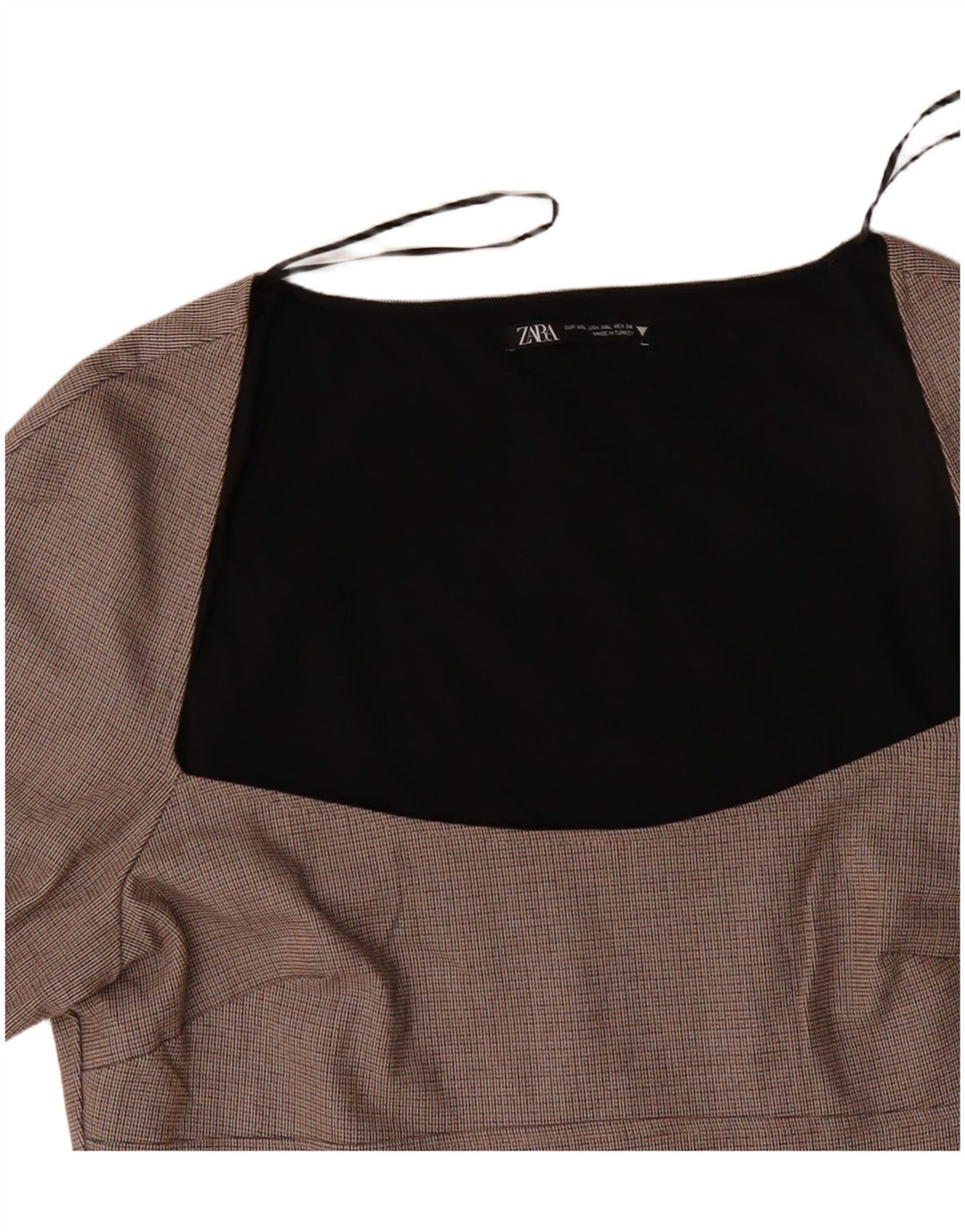 Damska sukienka płaszczowa z długim rękawem ZARA UK 20 2XL Beżowy poliester w kratę