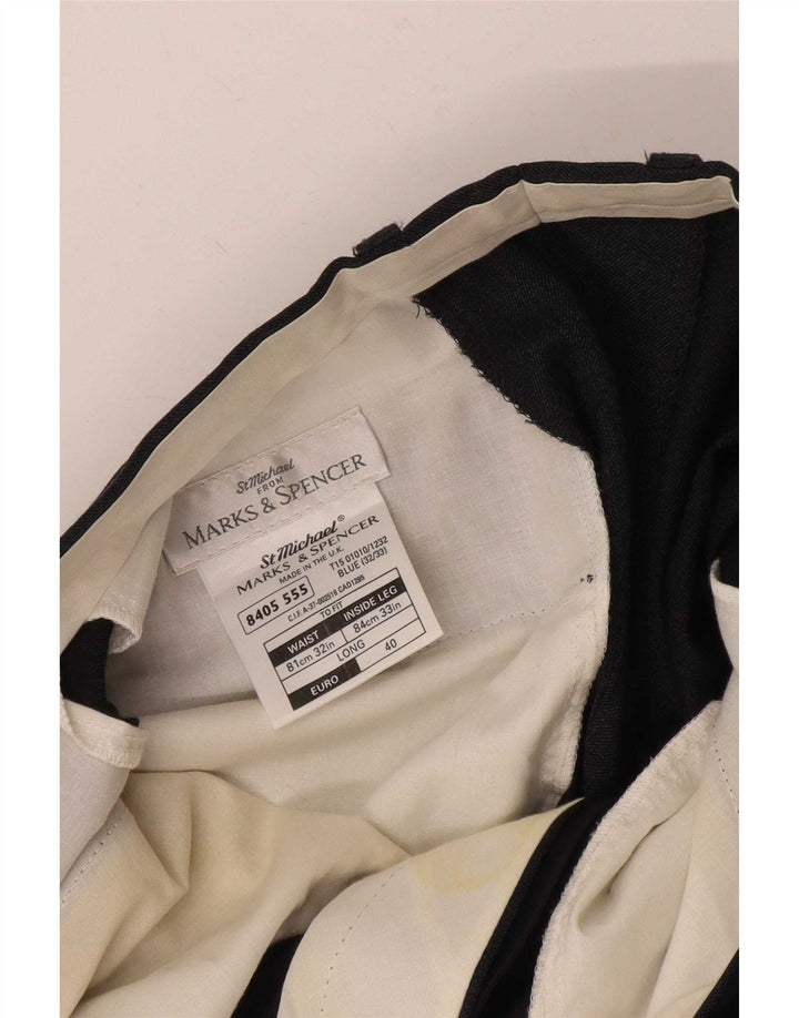 Marks & Spencer Męskie spodnie garniturowe St. Michael W32 L33 Granatowe