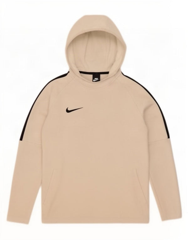 Męska bluza z kapturem Nike Dri Fit, mała, biała, poliestrowa z blokami kolorów