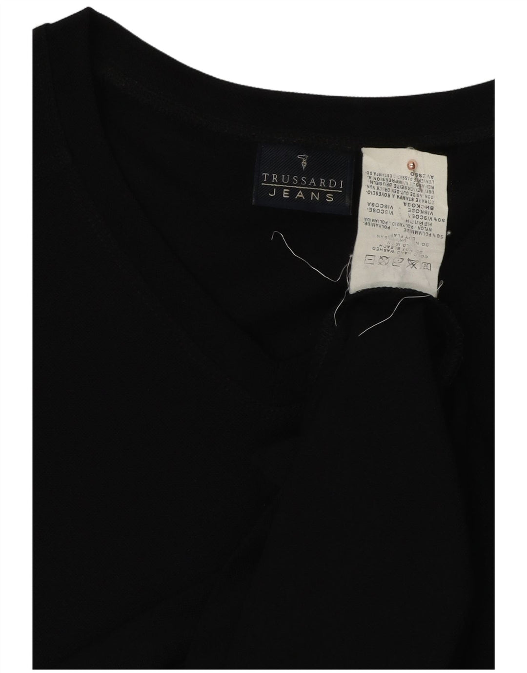 T-shirt męski TRUSSARDI JEANS, duży, czarny, poliamid