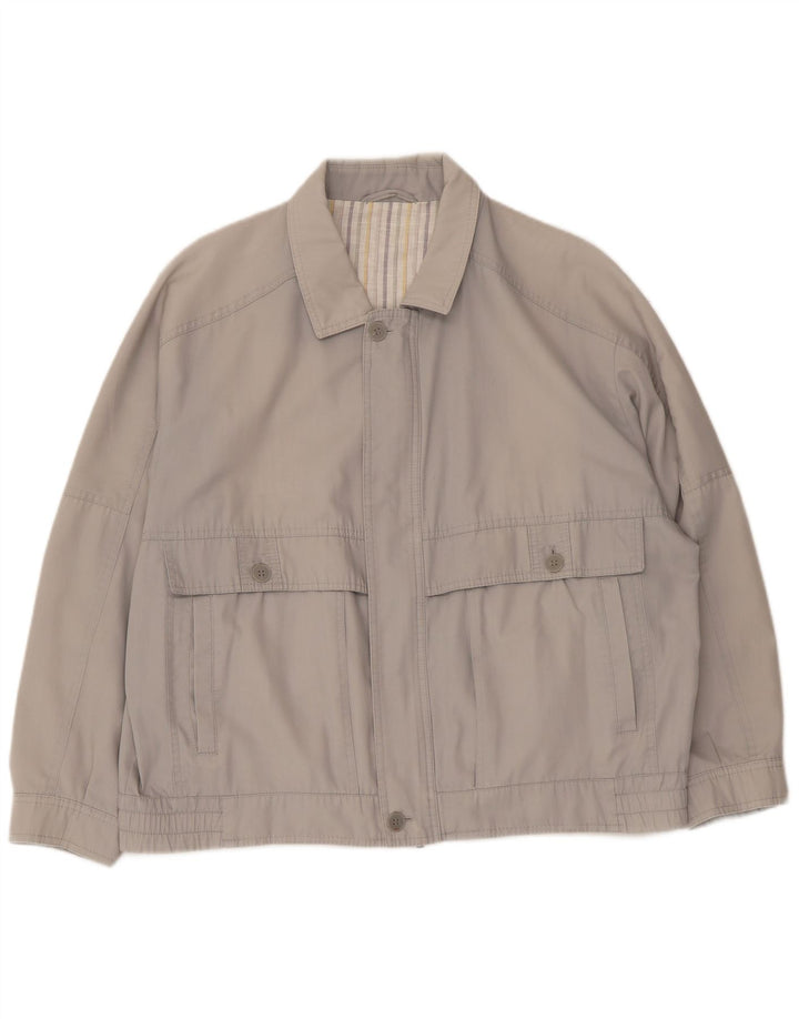 Męska kurtka bomber w stylu vintage UK 40, duża, szara, z poliestru