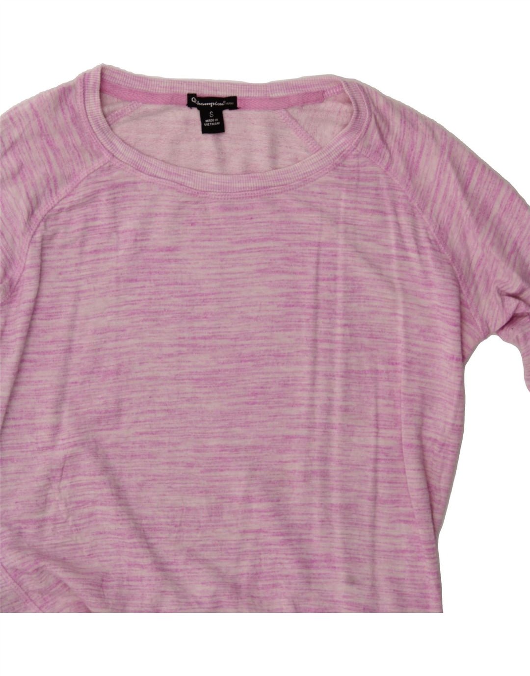 CHAMPION Womens Top Long Sleeve UK 10 Small Pink Striped Rayon Vintage Champion and Second-Hand Champion from Messina Hembry 