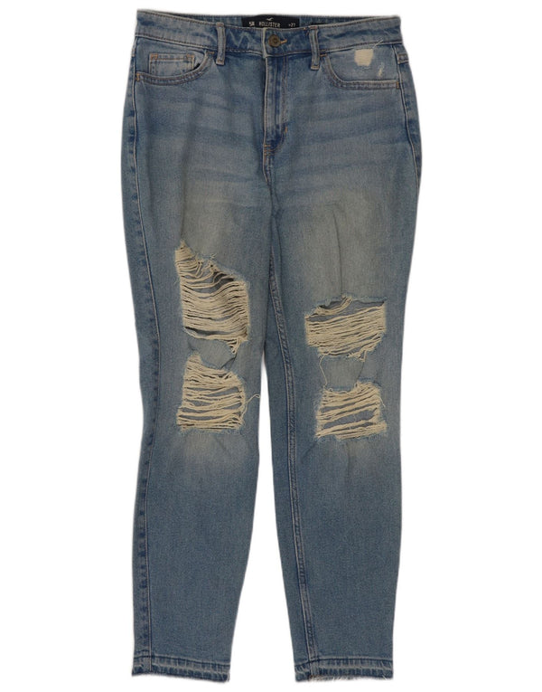 Damskie dżinsy rurki Hollister z wysokim stanem US 5 Small W27 L26 Niebieskie bawełniane