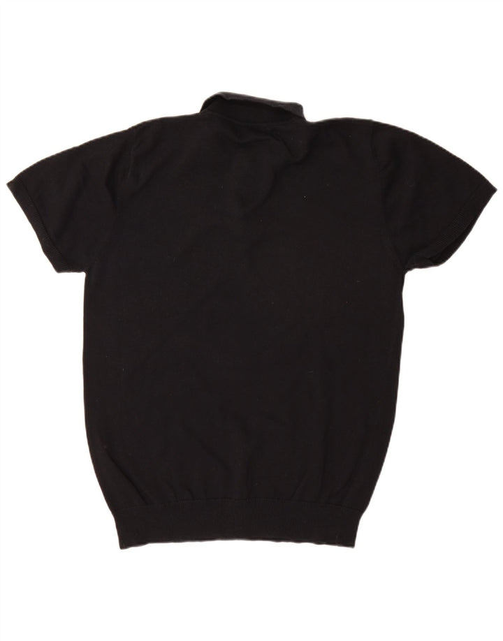 Męski sweter polo z krótkim rękawem French Connection, duży, czarny