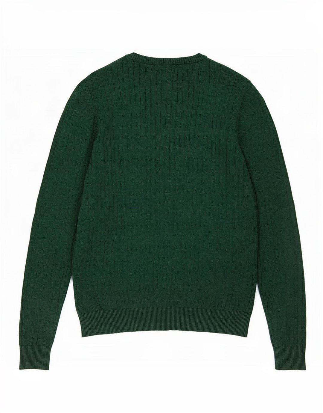 Vintage męski sweter z wycięciem pod szyją, średnio zielony, bawełniany