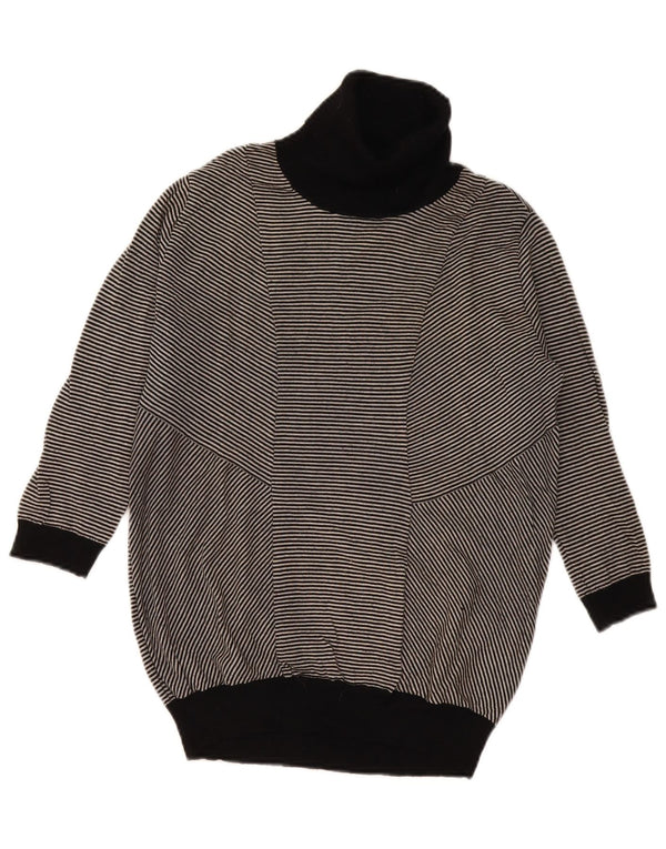 Damski sweter weekendowy Max Mara z wywijanym dekoltem UK 20 2XL w czarne paski