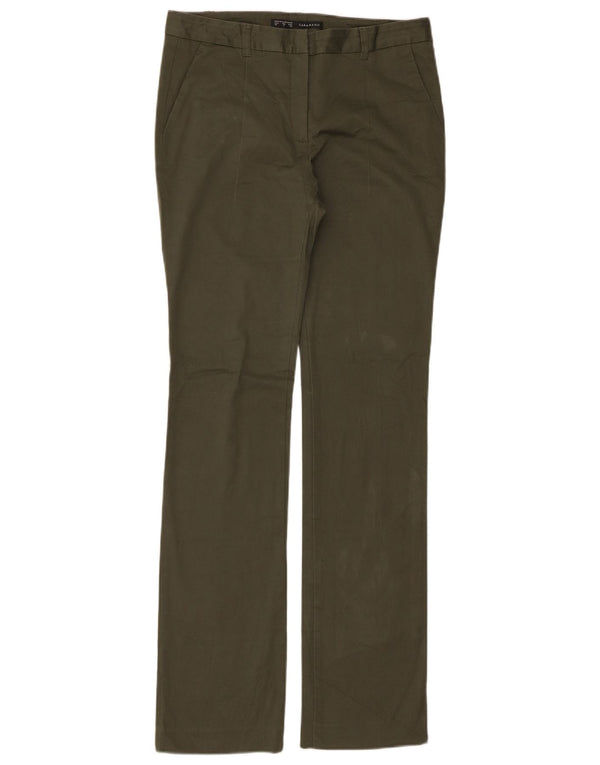 Damskie proste spodnie chino Zara EU 36 XS W26 L32 Khaki Cotton