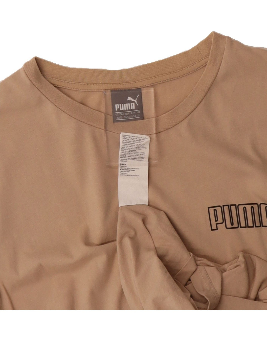 PUMA Mens T-Shirt Top XL Beige Cotton Vintage Puma and Second-Hand Puma from Messina Hembry 