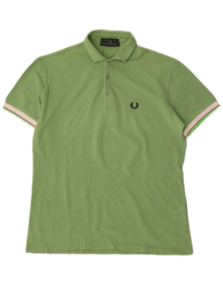 Męska koszulka polo Fred Perry, duża, zielona, bawełniana