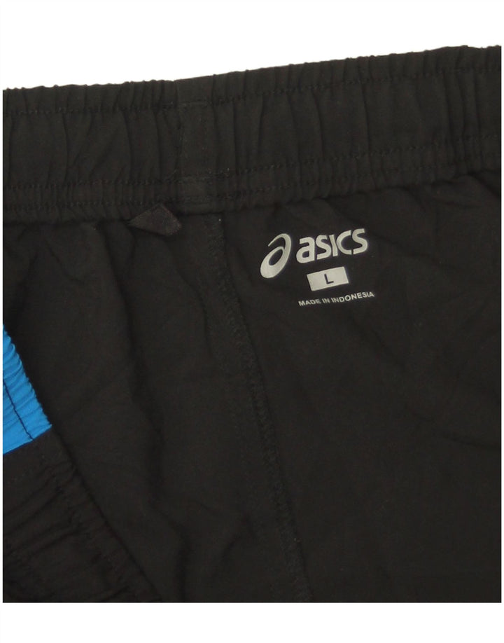 Męskie spodenki sportowe Asics, duży czarny poliester z blokami kolorów