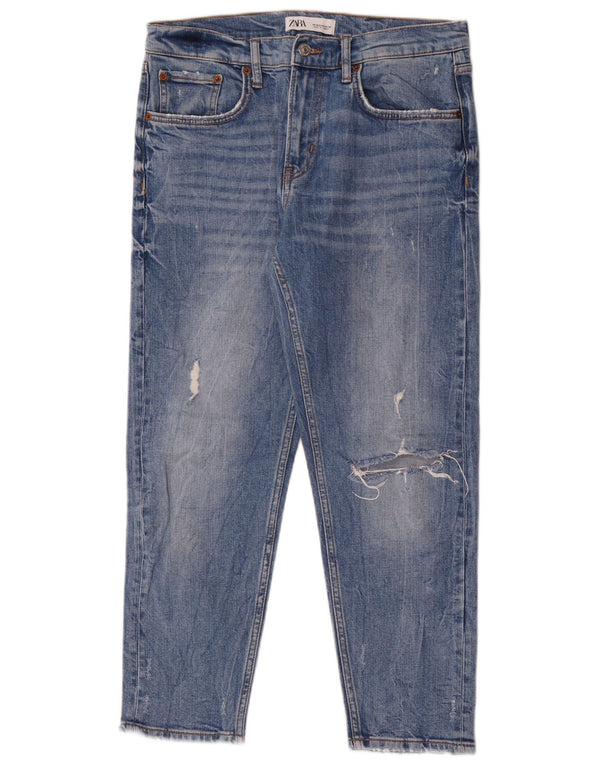 Damskie jeansy Zara w trudnej sytuacji EU 40 Medium W30 L26 Niebieskie
