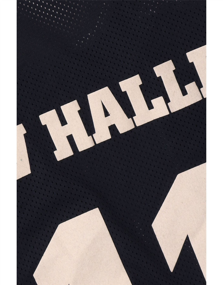 SPALDING Mens Graphic Vest Top Large Navy Blue Colourblock Polyester Vintage Spalding and Second-Hand Spalding from Messina Hembry 
