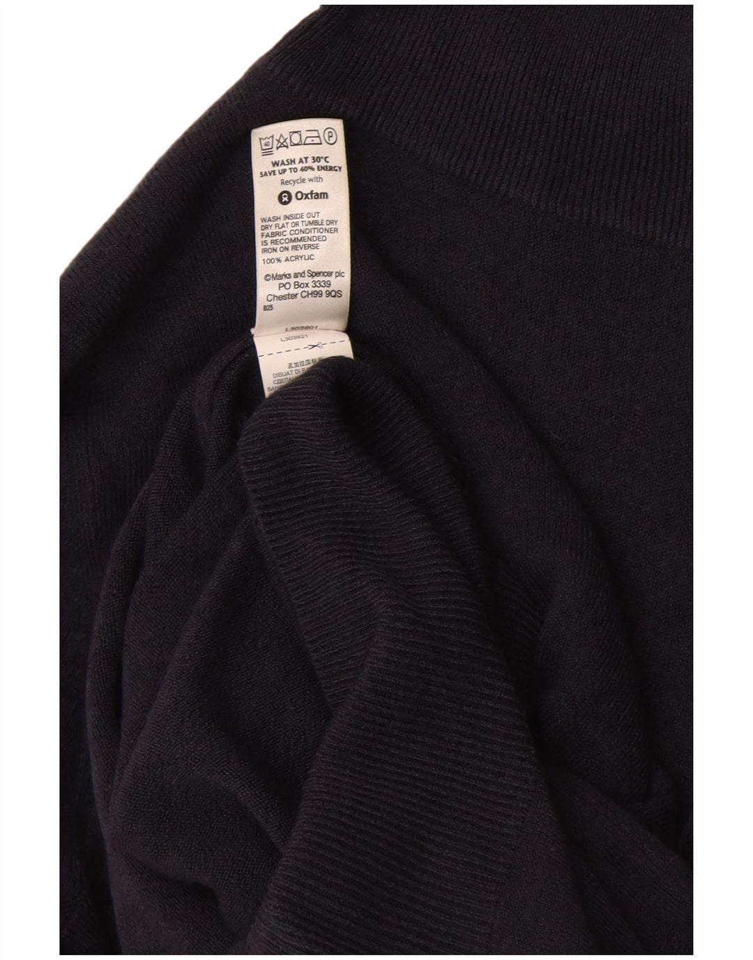 Marks & Spencer Damski sweter z golfem UK 10, mały, granatowy