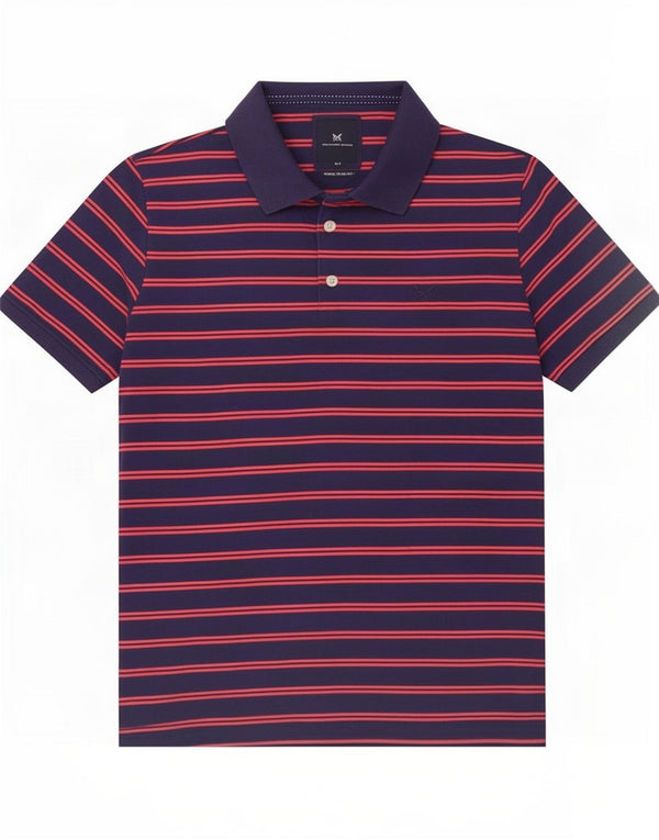 Crew Clothing Męska koszulka polo duża, bawełniana w granatowe paski