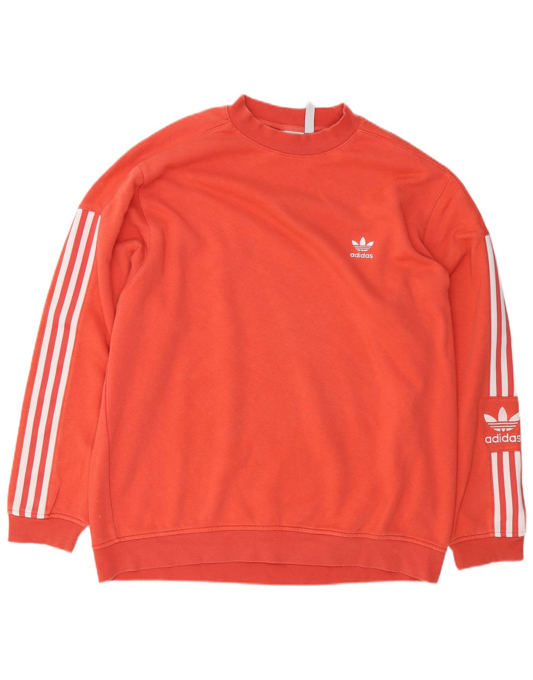 Adidas Męska bluza z grafiką, duża, pomarańczowa, bawełniana