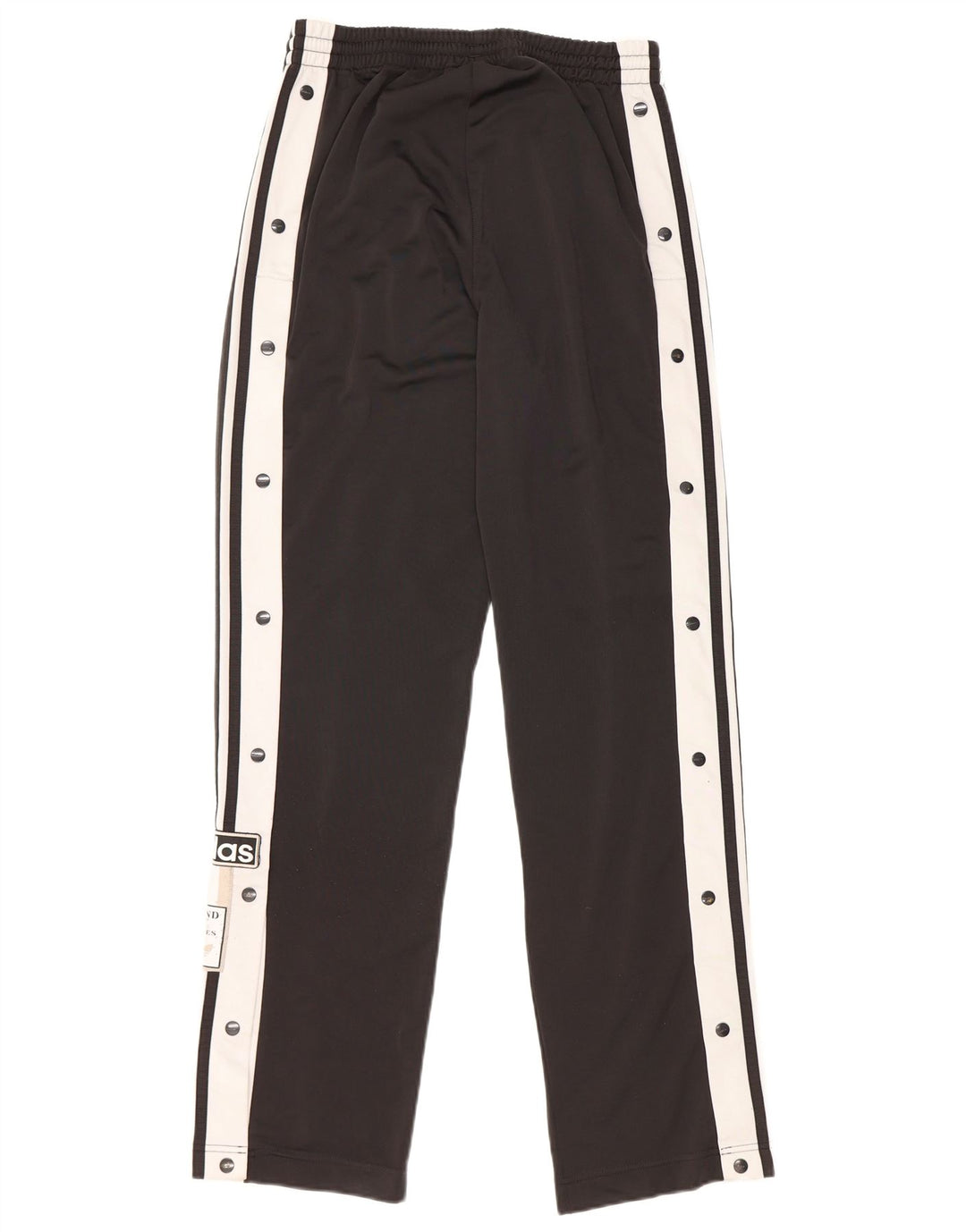 Damskie spodnie dresowe ADIDAS z grafiką UK 10, małe, czarne, z blokami kolorów