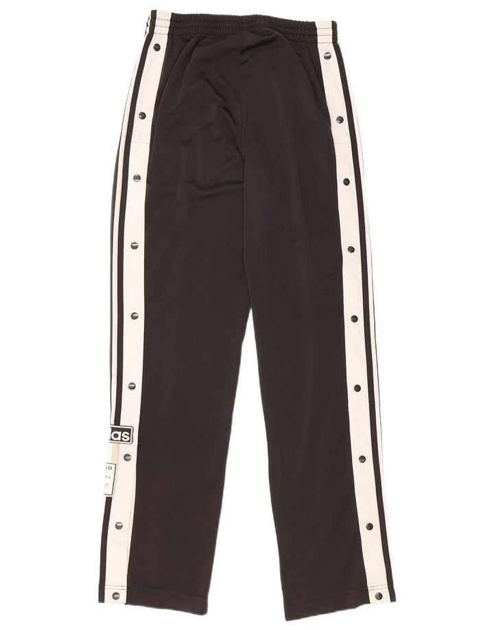 Damskie spodnie dresowe ADIDAS z grafiką UK 10, małe, czarne, z blokami kolorów