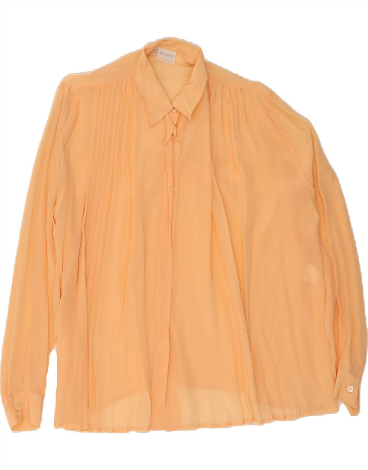 VINTAGE Womens Shirt Blouse IT 42 Medium Beige Silk Vintage Vintage and Second-Hand Vintage from Messina Hembry 