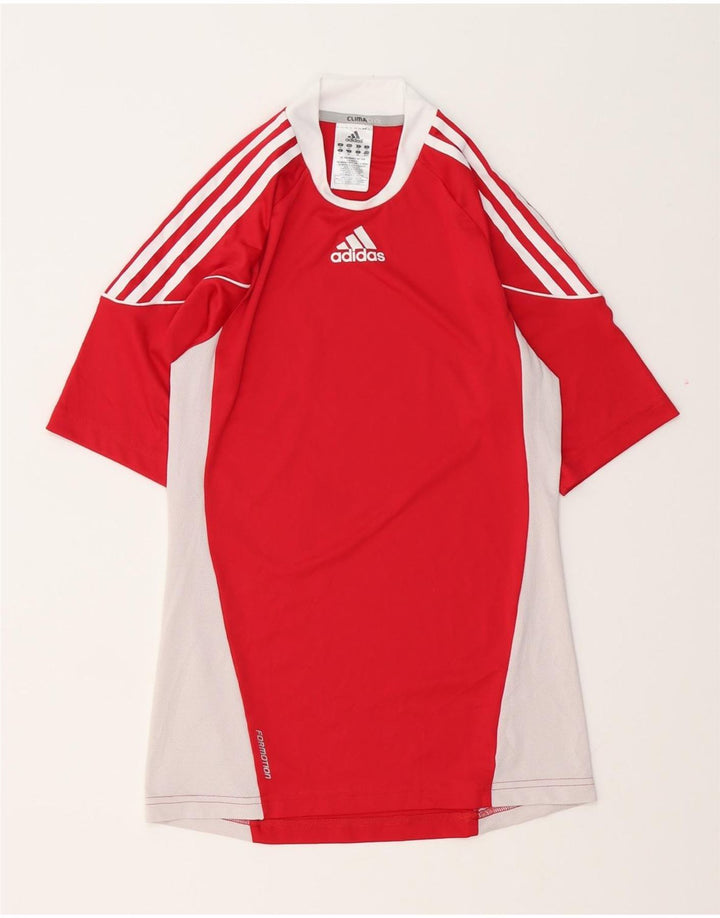 Adidas Męska koszulka Climacool Top XS Czerwony poliester z blokami kolorów