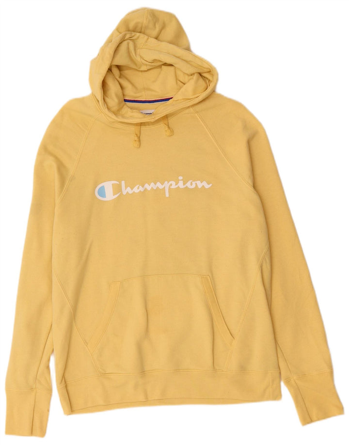 Męski sweter z kapturem Champion Graphic, duży, żółty, poliester