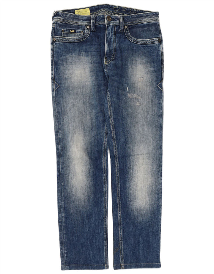 Damskie jeansy Gas Albert Distressed Slim Jeans W30 L27 Niebieskie bawełniane