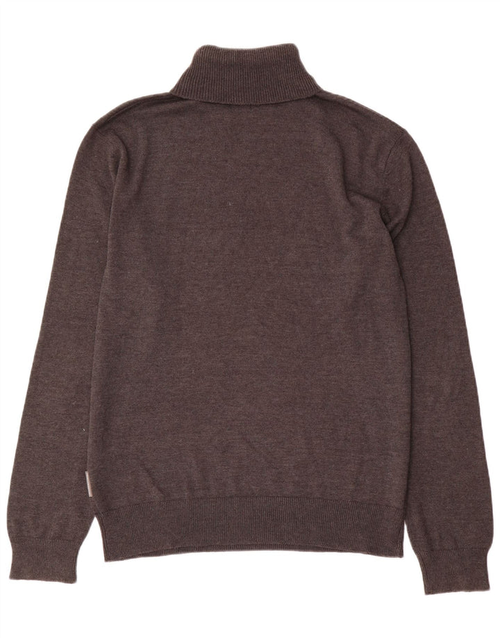 Męski sweter z golfem French Connection, duży, brązowy, bawełniany