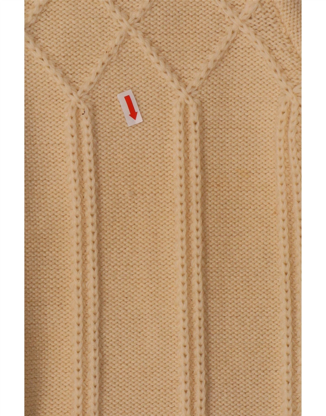 Sweter damski w stylu vintage, UK 12, średni, biała wełna