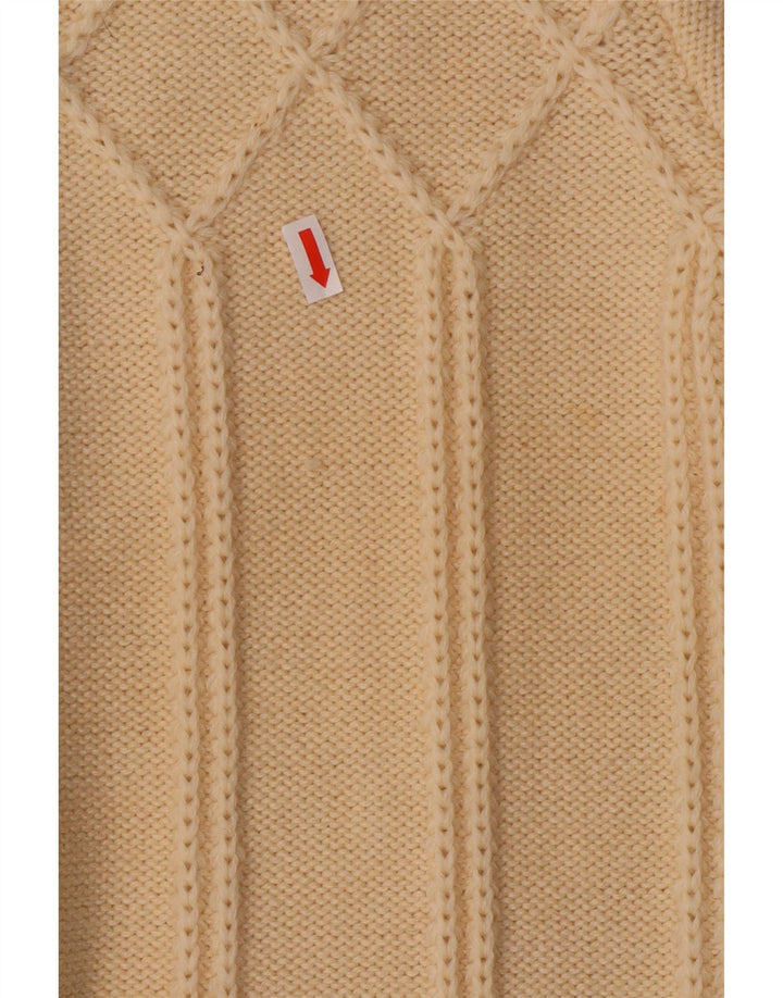 Sweter damski w stylu vintage, UK 12, średni, biała wełna