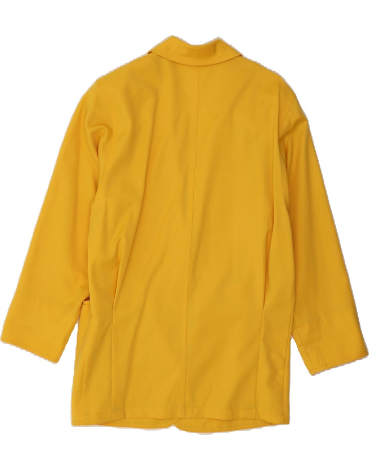 VINTAGE Womens Oversized Longline Blazer Jacket UK 12 Medium Yellow Vintage Vintage and Second-Hand Vintage from Messina Hembry 