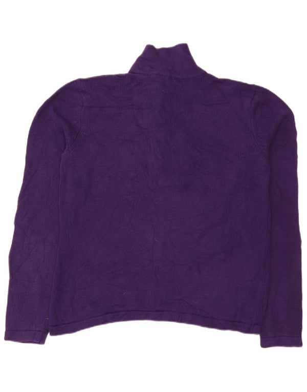 Damski sweter zapinany na guziki Chaps UK 18 XL Fioletowa bawełna