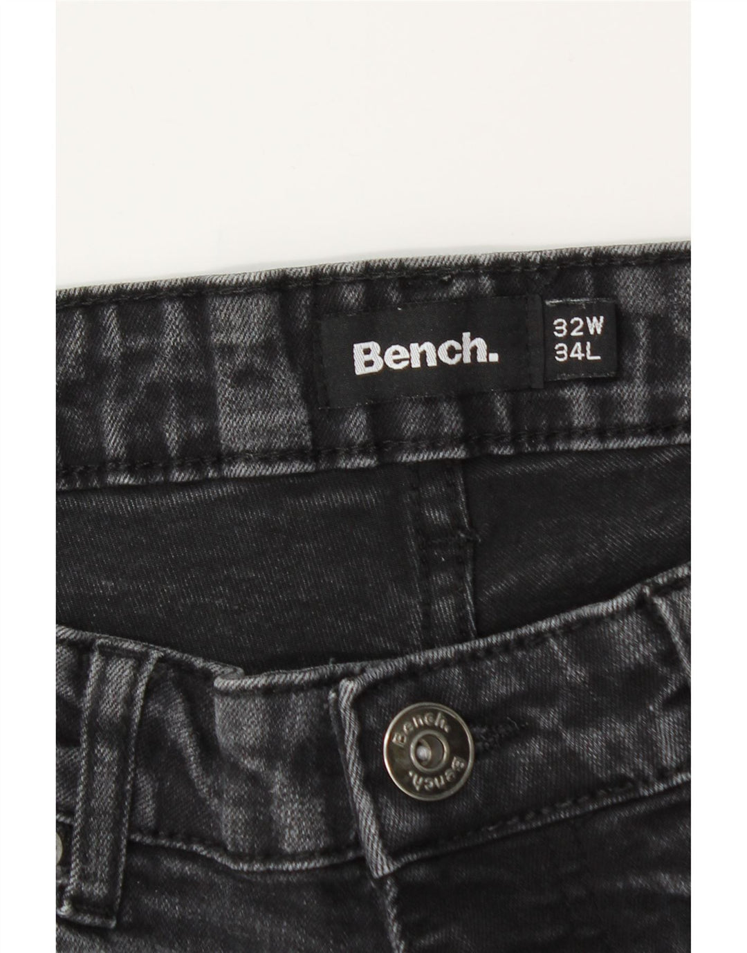 Męskie jeansy Bench W32 L32 Czarne bawełniane