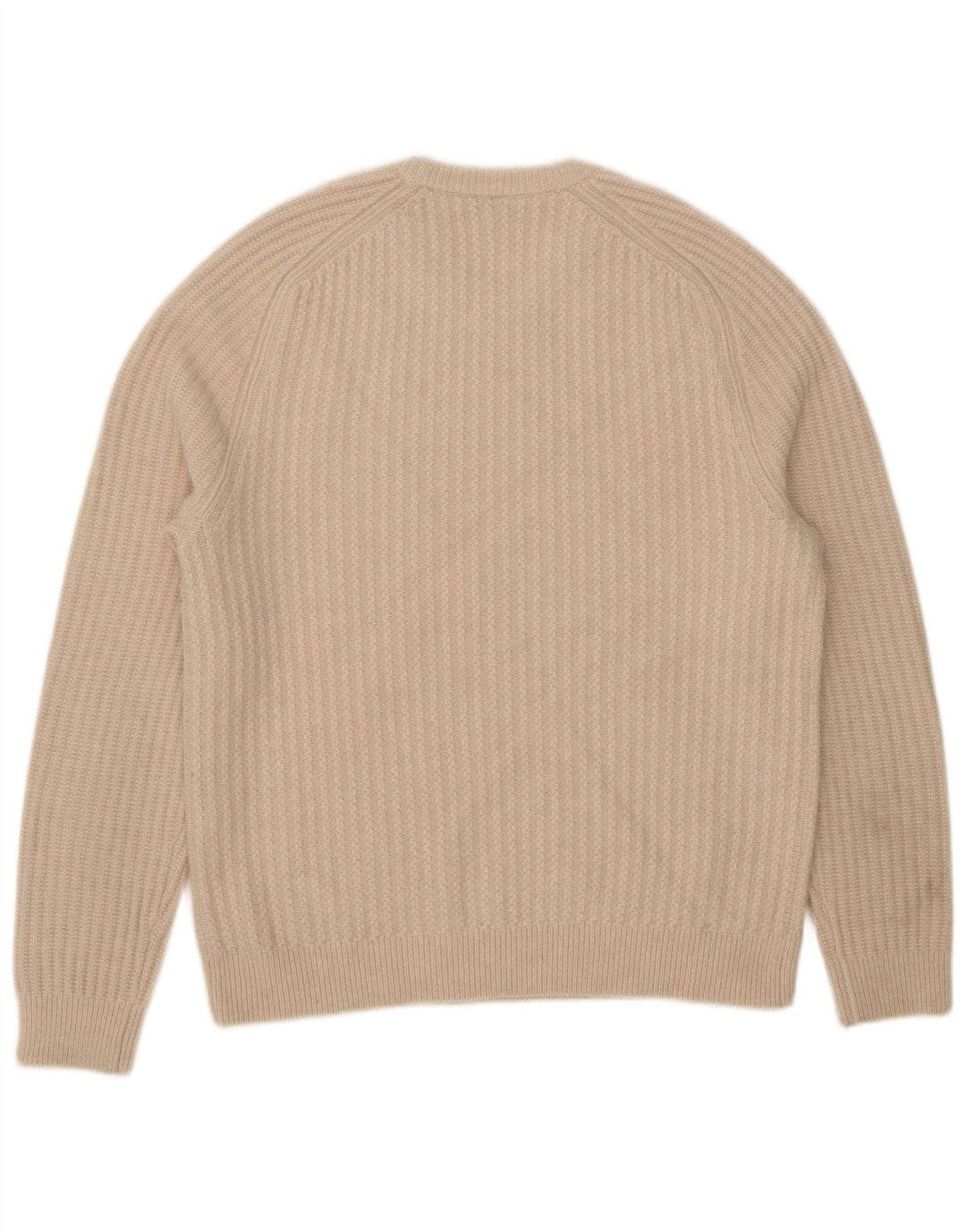 Męski sweter z okrągłym dekoltem Reiss XL, beżowa wełna